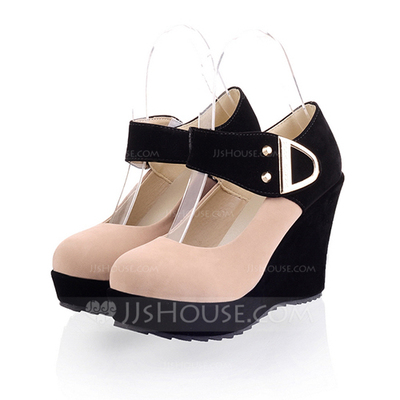 ante Tipo de tacón Salón Cerrados Cuñas con Hebilla zapatos (116043071