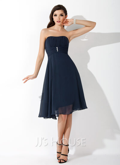 Empire Sweetheart Knee-Length Chiffon Bridesmaid Dress With Ruffle Beading (007020708)