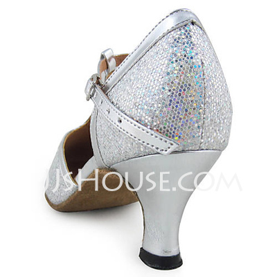 jjshouse women's leatherette sparkling glitter heels ballroom dance shoes