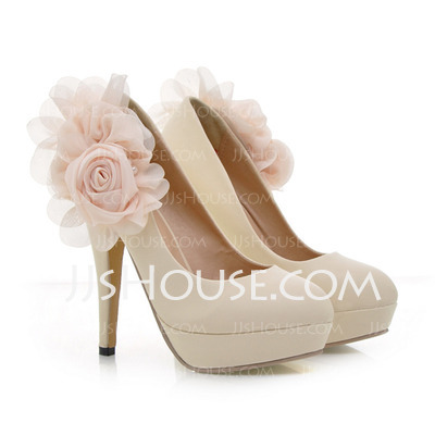 Leatherette Stiletto Heel Closed Toe Platform Pumps Wedding Shoes (047011901)