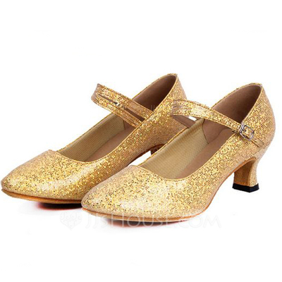 jjshouse women's leatherette sparkling glitter heels ballroom dance shoes