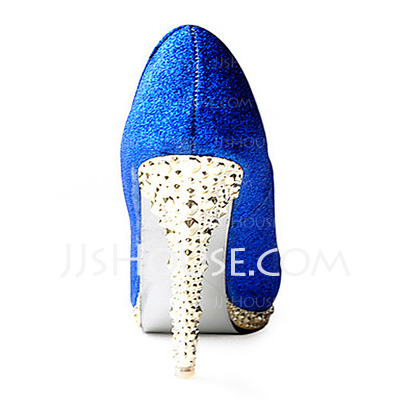 Leatherette Stiletto Heel Closed Toe Platform Pumps With Sparkling Glitter (085013620)