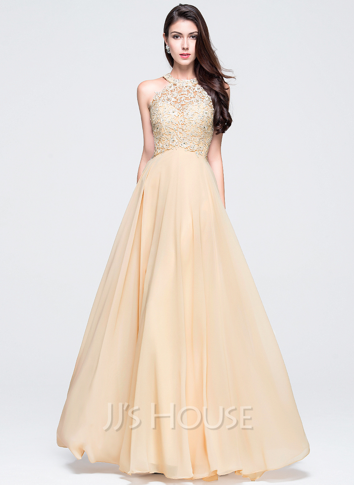 a line princess scoop neck dress