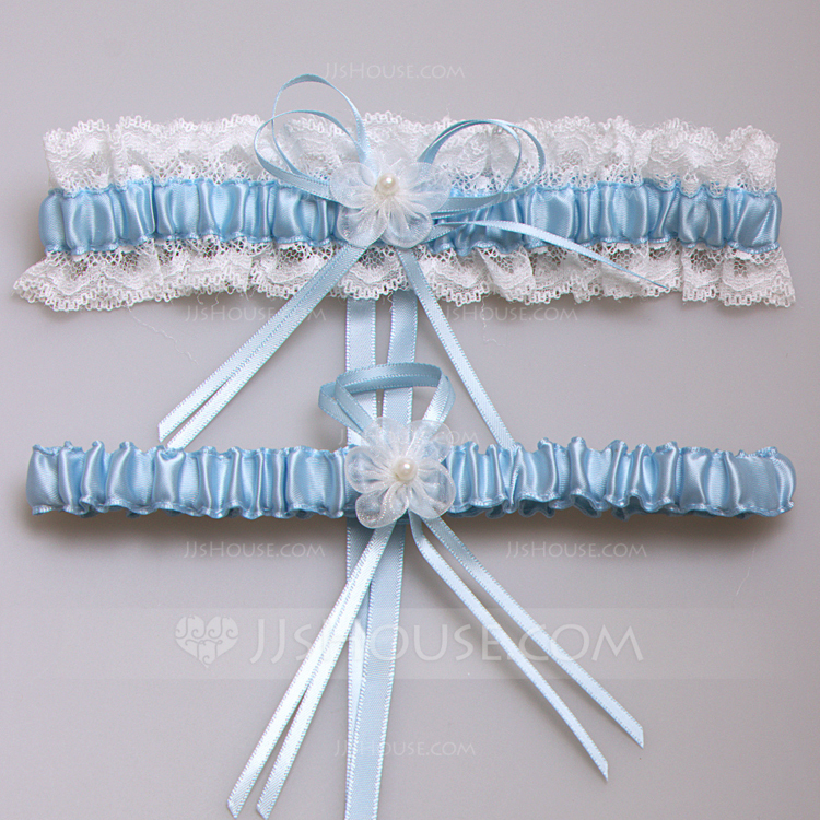 Amazing Satin With Pearl/Lace Wedding Garters (104073711) JJsHouse