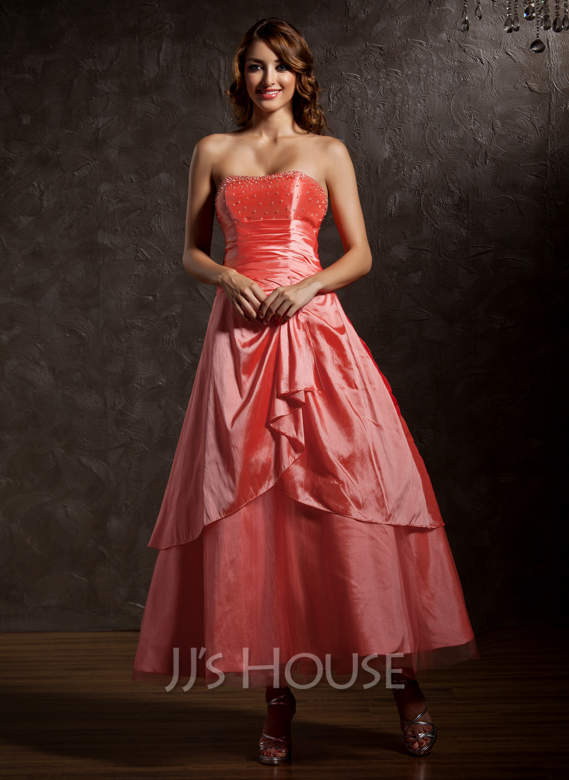 ALine/Princess Sweetheart AnkleLength Taffeta Quinceanera Dress With