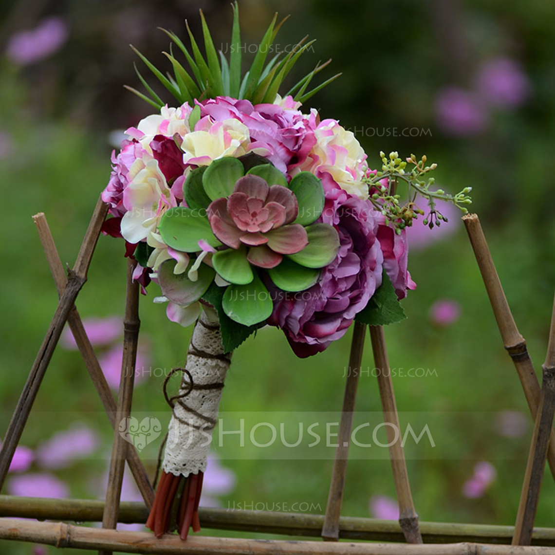 Elegant Emulational Succulent Plant/Artificial Silk Bridal Bouquets
