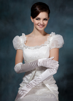 Elastic Satin Elbow Gloves (014020511)