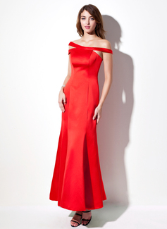 Mermaid Off-the-Shoulder Ankle-Length Satin Evening Dress (017016058)