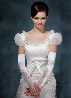 Elastic Satin Lace Elbow Gloves (014020514)
