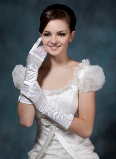Elastic Satin Elbow Gloves (014020503)