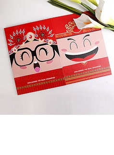 Asian Themed Double Side Pringting Cartoon Bride And Groom Design Guest Book(101018219)