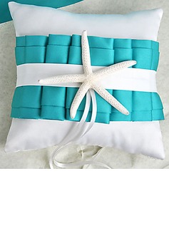 Beach Themed Blue Wedding Ring Pillow with Starfish(103018271)