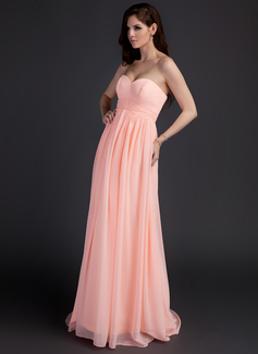 Empire Sweetheart Sweep Train Chiffon Maternity Bridesmaid Dresses With Ruffle (045022489)