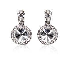 Earrings Anniversary Wedding Engagement Birthday Gift Party Daily Alloy With Rhinestones Silver Jewelry With Rhinestone (011018486)
