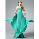 Attractive Empire Sweetheart Floor-Length Chiffon Charmeuse Holiday Dresses with Beading Ruffle (020003246)