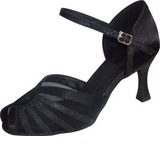 Satin Fabric Sparkling Glitter Heels Sandals Latin Dance Shoes (053022313)