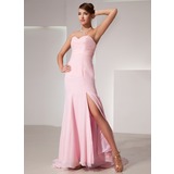 Mermaid Sweetheart Court Train Chiffon Evening Dress (017014435)