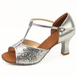 Sparkling Glitter Heels Latin Ballroom Dance Shoes With T-Strap (053011481)