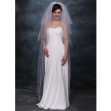 Chapel Veils Tulle Three-tier Lace Applique Edge Wedding Veils With Angel Cut/Waterfall (006020355)