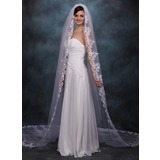 Cathedral Veils Tulle One-tier Lace Applique Edge Wedding Veils With Classic (006020359)