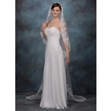 Chapel Veils Tulle One-tier Lace Applique Edge Wedding Veils With Classic (006020337)