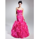 Empire Sweetheart Floor-Length Organza Prom Dress With Ruffle Beading (018015052)