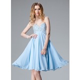 Empire Sweetheart Knee-Length Chiffon Homecoming Dress With Beading Sequins (022004621)