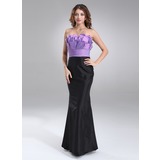Sheath Scalloped Neck Floor-Length Taffeta Bridesmaid Dress With Ruffle (007004280)