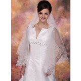 Waltz Veils Tulle One-tier Lace Applique Edge Wedding Veils With Classic (006020347)
