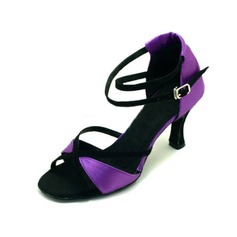 Satin Heels Sandals Latin Ballroom Dance Shoes (053009735)