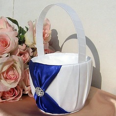 Flower Basket In Satin With Rhinestones And Sash(102018041)