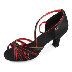 Satin Heels Sandals Latin Dance Shoes With Ankle Strap (053006995)