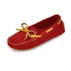Leatherette Flat Heel Closed Toe Flats With Split Joint (086026067)
