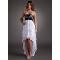 Empire Sweetheart Asymmetrical Chiffon Charmeuse Homecoming Dress With Lace (022008962) Empire Sweetheart Asymmetrical Chiffon Charmeuse Homecoming Dress With Lace (022008962)