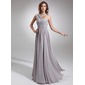 A-Line/Princess One-Shoulder Floor-Length Chiffon Evening Dress With Ruffle Beading (017016739)
