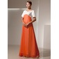 Empire V-neck Floor-Length Chiffon Satin Bridesmaid Dress (007014459)