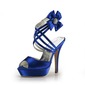 Satin Stiletto Heel Platform Sandals With Rhinestone Satin Flower (087015200)