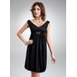 Empire V-neck Knee-Length Chiffon Homecoming Dress With Ruffle Beading (022009305)
