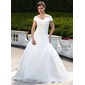Ball-Gown Off-the-Shoulder Chapel Train Organza Wedding Dress With Ruffle Beadwork (002000599) Ball-Gown Off-the-Shoulder Chapel Train Organza Wedding Dress With Ruffle Beadwork (002000599)