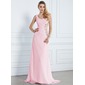 Mermaid One-Shoulder Sweep Train Chiffon Evening Dress With Ruffle Beading (017013090) Mermaid One-Shoulder Sweep Train Chiffon Evening Dress With Ruffle Beading (017013090)