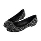 Real Leather Low Heel Closed Toe Flats With Rhinestone (086013715)
