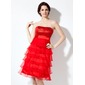 Empire Sweetheart Knee-Length Organza Charmeuse Homecoming Dress With Sequins (022020762) Empire Sweetheart Knee-Length Organza Charmeuse Homecoming Dress With Sequins (022020762)