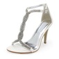 Leatherette Stiletto Heel Pumps Sandals Wedding Shoes With Buckle Rhinestone (047005860)