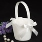Sweet Bow Flower Basket In White Satin(102018105)
