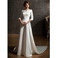 A-Line/Princess Off-the-Shoulder Chapel Train Satin Wedding Dress (002004779) A-Line/Princess Off-the-Shoulder Chapel Train Satin Wedding Dress (002004779)