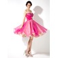 Empire Sweetheart Knee-Length Organza Charmeuse Homecoming Dress With Ruffle Beading Sequins (022021143)