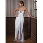 Sheath Sweetheart Sweep Train Chiffon Tulle Evening Dress With Beading (017021087) Sheath Sweetheart Sweep Train Chiffon Tulle Evening Dress With Beading (017021087)