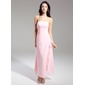 Sheath Strapless Ankle-Length Chiffon Bridesmaid Dress With Ruffle Beading (007014866)