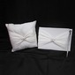 Wedding Collection Set In White Satin With Double Hearts Accent (3 Pieces)(100018032)