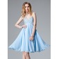 Empire Sweetheart Knee-Length Chiffon Homecoming Dress With Beading Sequins (022004621)